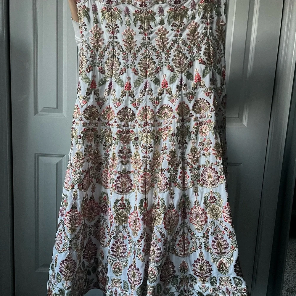 Off White Embroidered Lehenga Choli with Dupatta - Picture 7 of 9